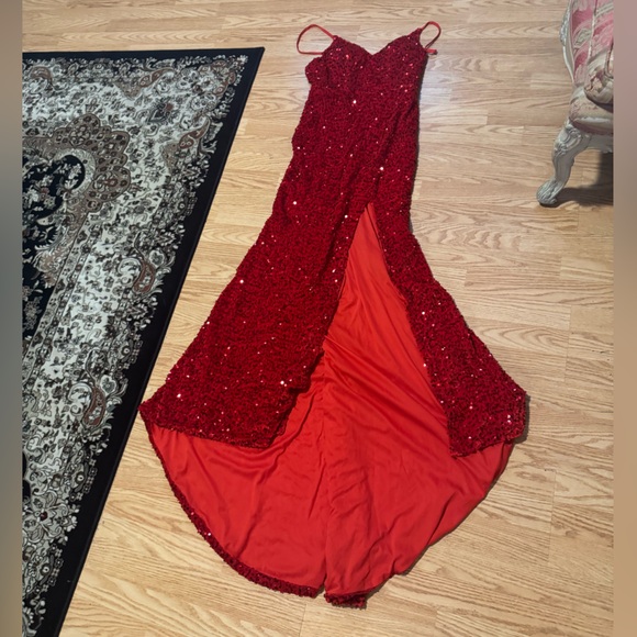 Red Long Sequins Dress XS - Picture 4 of 8